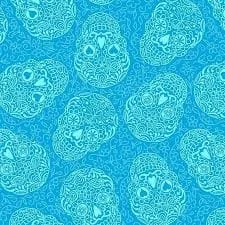 Day Of Dead Blue Skulls