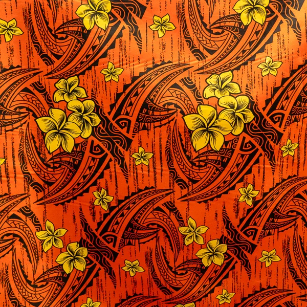 Fabric Poplin Print Col 1 Orange Yellow