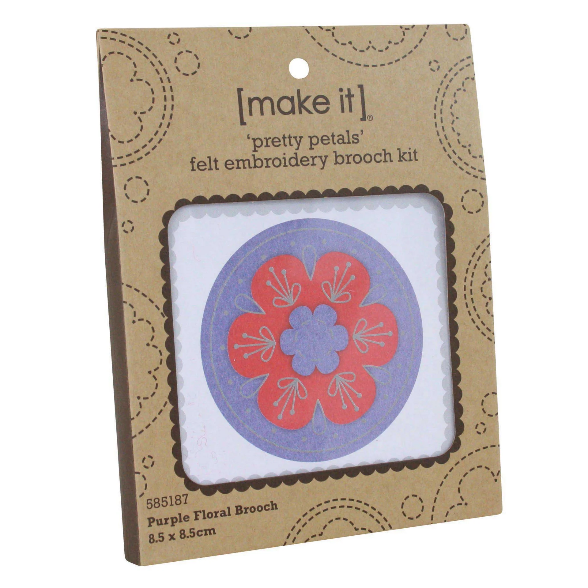Make It Kit Emb Felt Brooch Purple