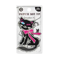 Motif Iron On Winking Black Cat