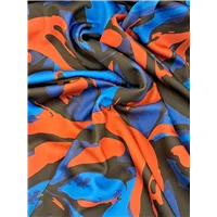 Fabric Pasifika Red Royal Black Knit