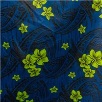 Fabric Poplin Print Col 3 Blue Green